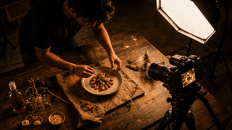 Food and product shoot in progress