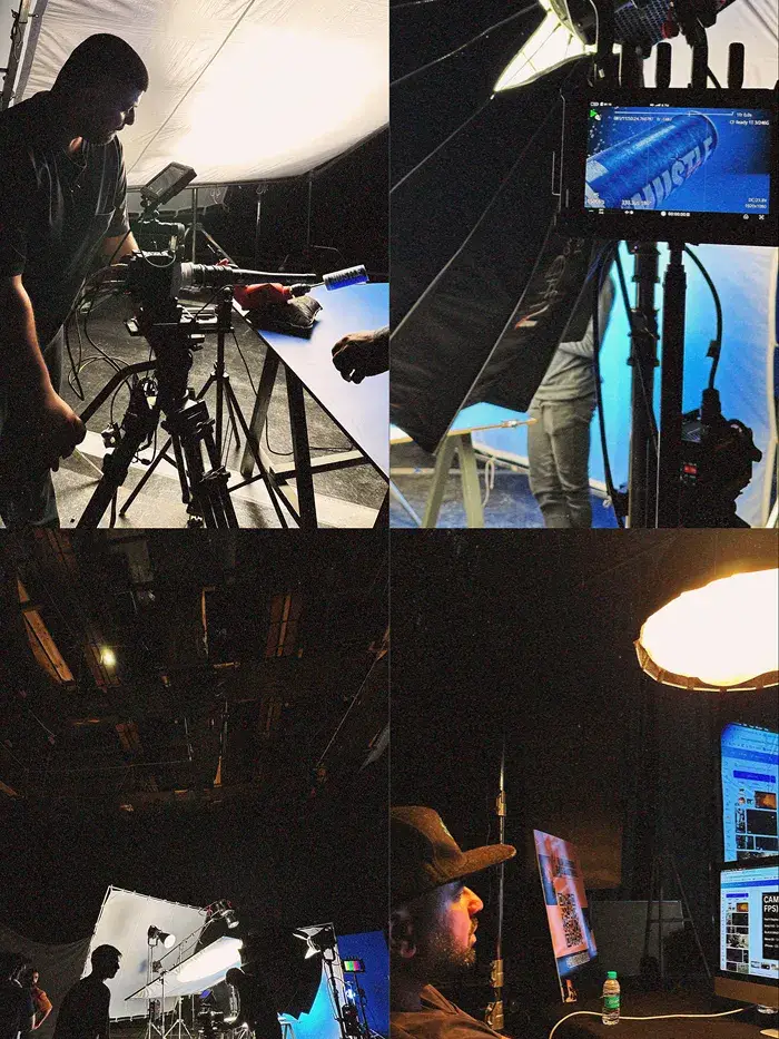 Behind the scenes on set